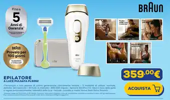Euronics BRAUN EPILATORE A LUCE PULSATA PL5052 offerta