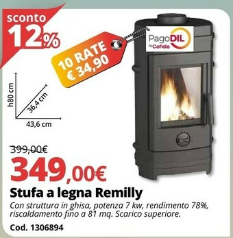 Brico Io Stufa A Legna Remilly offerta
