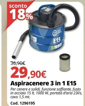 Brico Io Aspiracenere 3 In 1 E15 offerta