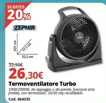 Brico Io Zephir Termoventilatore Turbo offerta