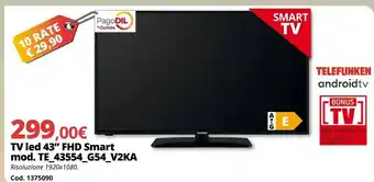 Telefunken TV Led 43” FHD Smart Mod. TE_43554_G54_V2KA