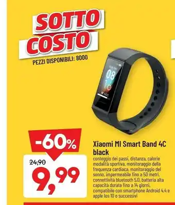 DPiù Xiaomi Xiaomi Mi Smart Band 4C TFT 2,74 cm (1.08") Braccialetto per rilevamento di attività Nero offerta