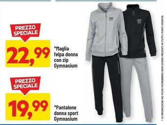 Gymnasium Maglia Felpa Donna Con Zip