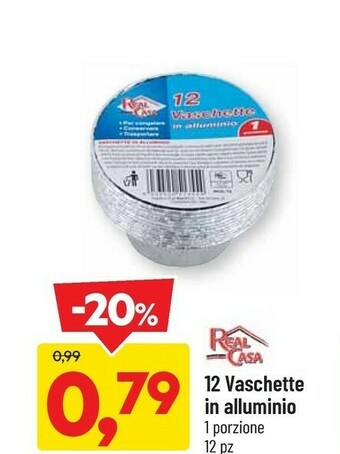 DPiù Real Casa 12 Vaschette In Alluminio offerta