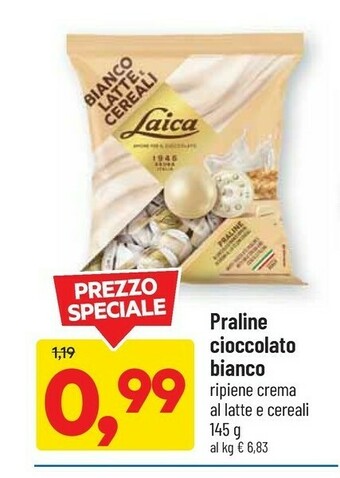 DPiù Laica Praline Cioccolato Bianco 145 G offerta