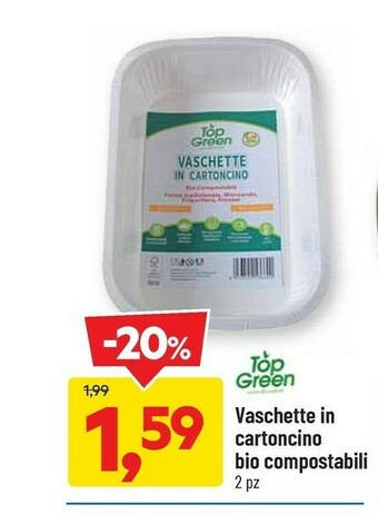 DPiù Top Green Vaschette In Cartoncino Bio Compostabili offerta