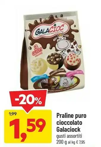 DPiù Galaciock Praline Puro Cioccolato 200 G offerta