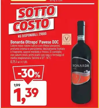 DPiù Pavese Bonarda Oltrepo 750 Ml offerta