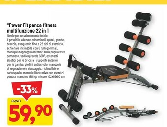 DPiù Power Fit Panca Fitness Multifunzione 22 In 1 offerta