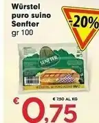 Eurospar Senfter Wurstel Puro Suino offerta