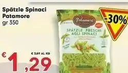 Eurospar Patamore Spàtzle Spinaci Agli Spinaci 350 Gr offerta