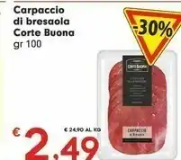 Eurospar Corte buona Carpaccio Di Bresaola offerta
