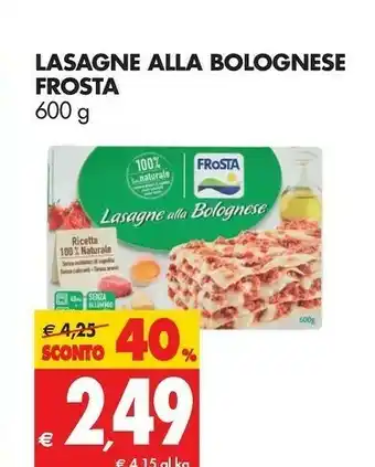 Tigros Frosta Lasagne Alla Bolognese offerta