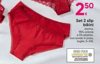 Pepco Set 2 Slip Bikini Donna offerta