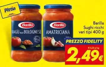 Iper Super Conveniente Barilla Sughi ricchi vari tipi 400 g offerta