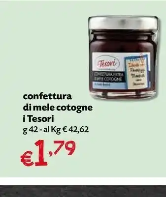 Borello Supermercati I tesori Confettura Di Mele Cotogne offerta