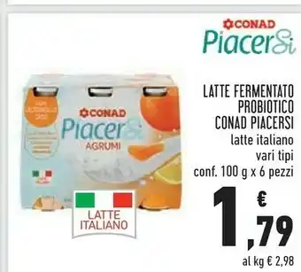 Conad Conad Piacersi Latte Fermentato Probiotico offerta