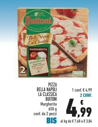 Conad Buitoni Pizza Bella Napoli La Classica Margherita offerta