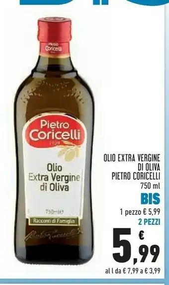 Conad Pietro coricelli Olio Extra Vergine Di Oliva 750 G(ml) offerta