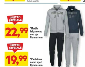 DPiù Gymnasium Maglia Felpa Uomo Con Zip offerta