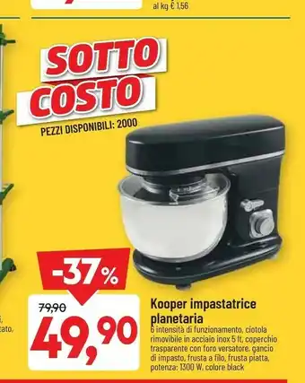 DPiù Kooper Impastatrice Planetaria offerta