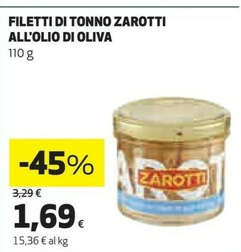 Coop Zarotti Filetti Di Tonno All'olio Di Oliva offerta