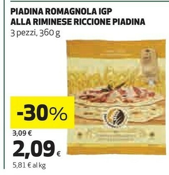 Coop Piadina romagnola Alla Riminese La Soffice 360 G(ml) offerta
