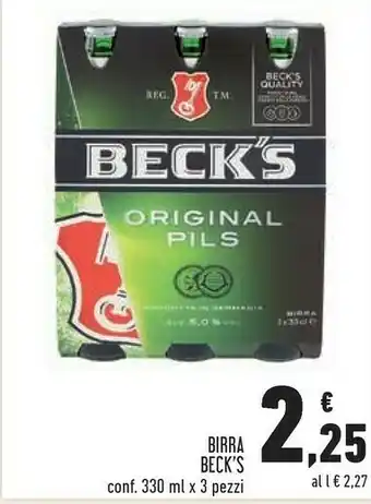 Conad Becks Beck's - Beck's 330 G(ml) offerta