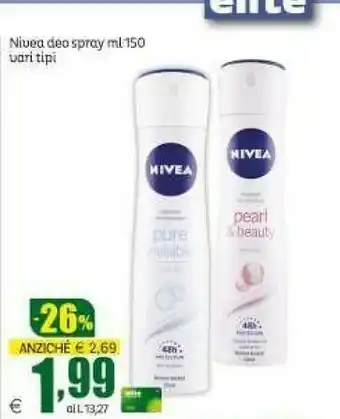 Elite Nivea Deo Sensitive Protect Uomo Deodorante Spray 150 Ml offerta