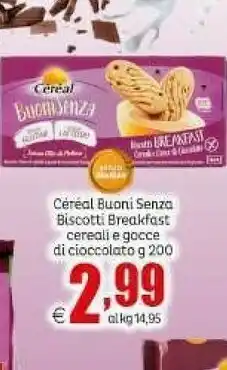 Elite Cereal Buoni Senza Biscotti Breakfast I E Gocce Di Cioccolato 200 G offerta