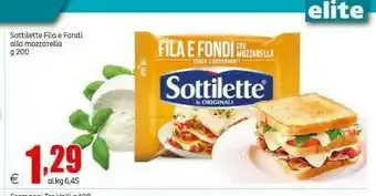 Elite Mondelez Sottilette Fila E Fondi Alla Mozzarella offerta