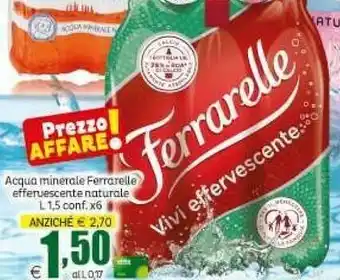 Elite Ferrarelle Acqua Minerale Effervescente Naturale offerta