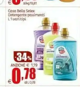 Elite Selex Casa Bella Detergente Pavimenti offerta