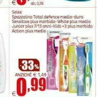 Elite Selex Spazzolino Total Defence Medio Duro offerta