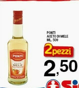 Sigma Ponti Aceto Di Mele 500 G(ml) offerta