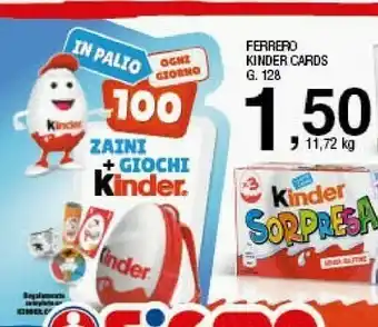 Sigma Ferrero Ferrero - Kinder Cards 128 g(ml) offerta