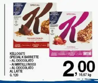 Sigma Kellogg's - Special K Barretta Ai Cereali Con Cioccolato Al Latte 120 G(ml) offerta