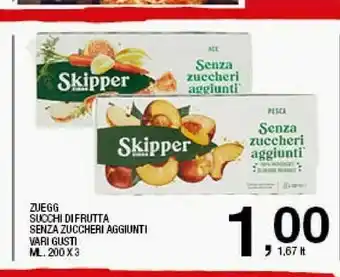 Sigma Zuegg Succhi Di Frutta Senza Zuccheri Aggiunti offerta
