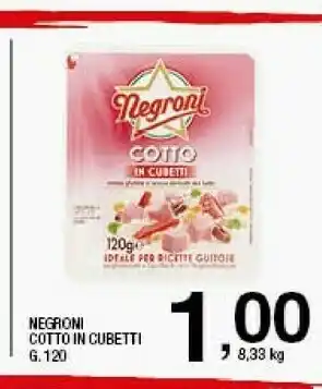 Sigma Negroni Cubetti Di Cotto 120 G(ml) offerta