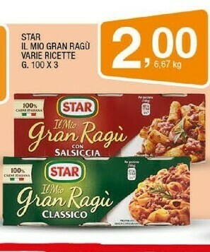 Sigma Star Il Mio Gran Ragù Con Speck 100 G(ml) offerta