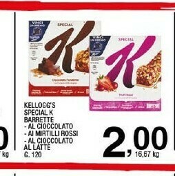 Sigma Kellogg's - Special K Barretta ai Cereali con Cioccolato al latte 120 g(ml) offerta