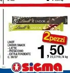 Sigma Lindt Lindt - Lindor Latte offerta