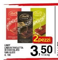 Sigma Lindt Lindor Tavoletta Di Cioccolato offerta