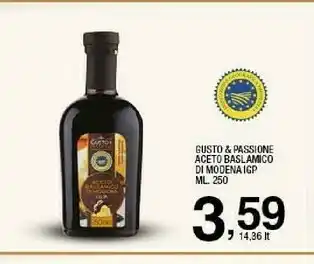 Sigma Gusto & passione Aceto Baslamico Di Modena Igp offerta