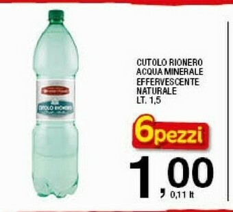 Cutolo rionero Acqua Minerale Naturale Effervescente Naturale