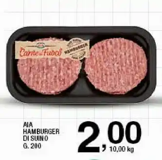Sigma Aia Aia - Carne al Fuoco Hamburger di Suino & Bovino 200 g(ml) offerta