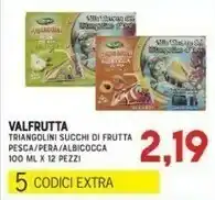 Gran Risparmio Valfrutta Triangolini Succhi Di Frutta Pesca/ Pera/ Albicocca offerta