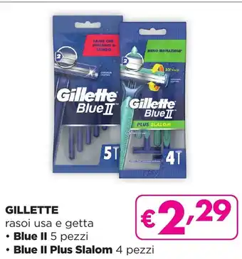 Saponi e profumi GILLETTE rasoi usa e getta • Blue II 5 pezzi • Blue II Plus Slalom 4 pezzi offerta