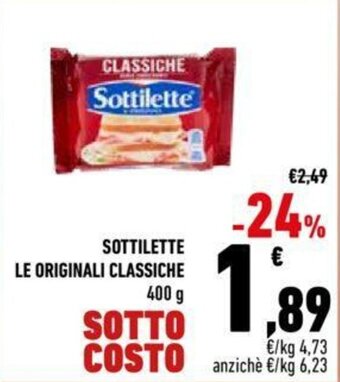 Conad Sottilette Le Originali Classiche 400 g offerta