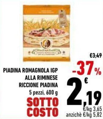 Conad Piadina Romagnola IGP Alla Riminese Riccione Piadina 5 pezzi, 600 g offerta